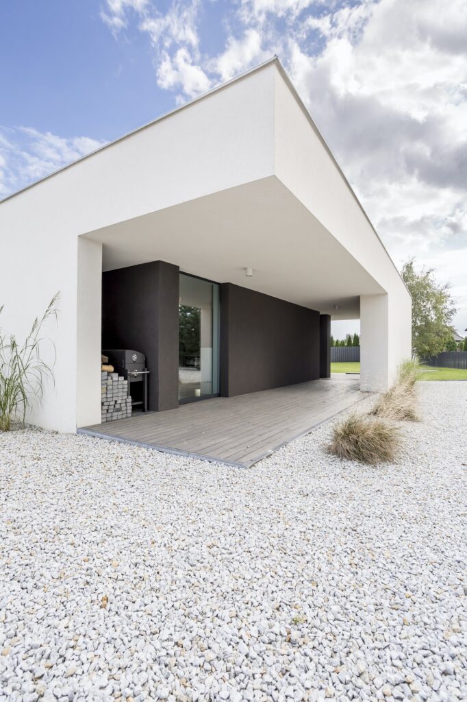 Backyard of modern house